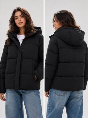 Jack and Jones Black Puffer Jacket